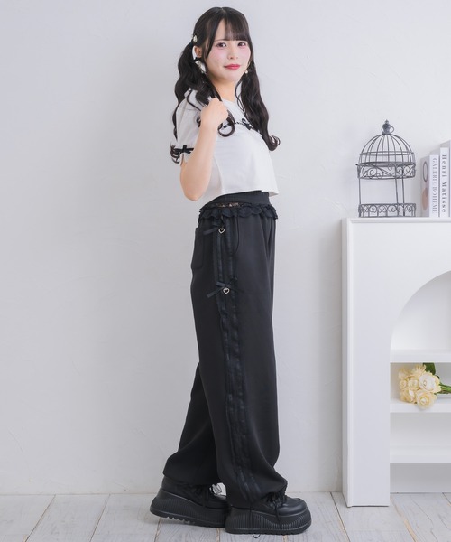 ROJITA（ロジータ）の「サイドレースデザインスウェットパンツ（スウェットパンツ・レディース・ピンク/ホワイト/ブラック・FREE）」の21枚目の写真
