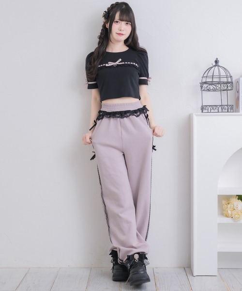 ROJITA（ロジータ）の「サイドレースデザインスウェットパンツ（スウェットパンツ・レディース・ピンク/ホワイト/ブラック・FREE）」の9枚目の写真
