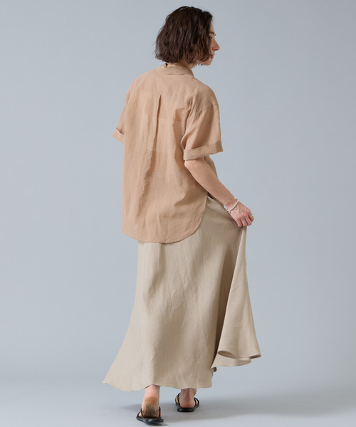 Liesse（リエス）の「コットンオーガンジーシアーシャツ（シャツ/ブラウス・レディース・ベージュ/オフホワイト/ブラック・FREE）」の12枚目の写真