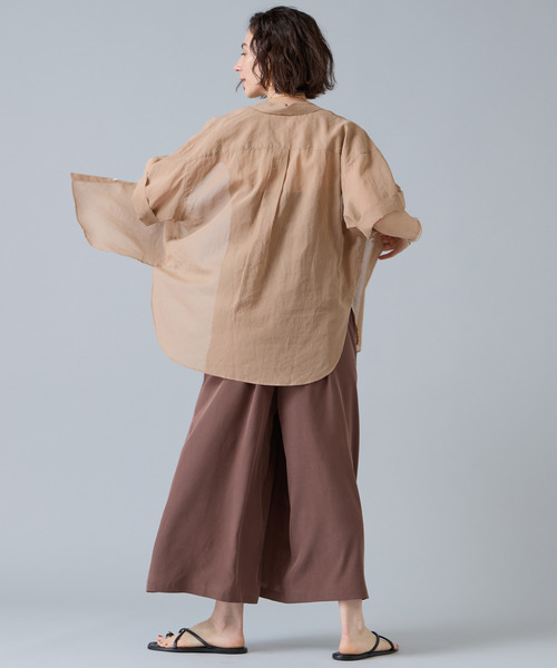 Liesse（リエス）の「コットンオーガンジーシアーシャツ（シャツ/ブラウス・レディース・ベージュ/オフホワイト/ブラック・FREE）」の15枚目の写真