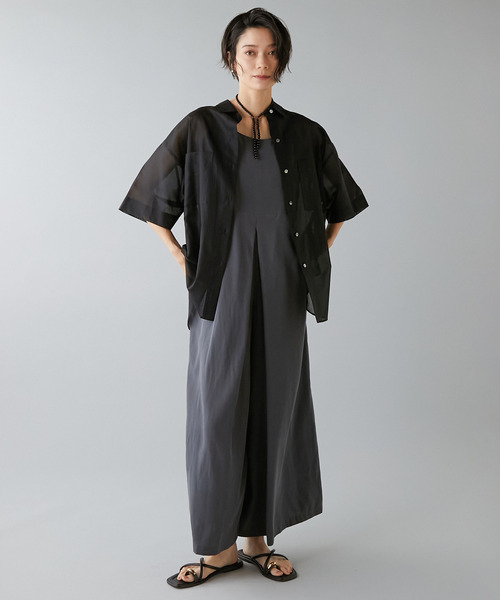 Liesse（リエス）の「コットンオーガンジーシアーシャツ（シャツ/ブラウス・レディース・ベージュ/オフホワイト/ブラック・FREE）」の19枚目の写真