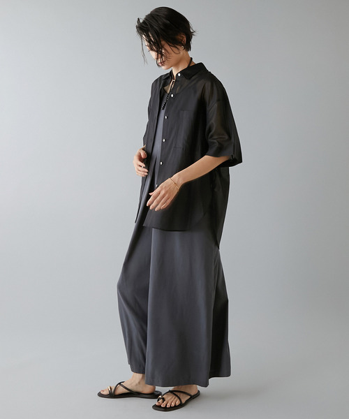 Liesse（リエス）の「コットンオーガンジーシアーシャツ（シャツ/ブラウス・レディース・ベージュ/オフホワイト/ブラック・FREE）」の20枚目の写真