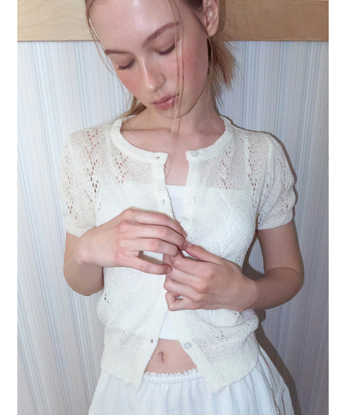 ETMON(エトモン)の「Crochet Puff Cardigan, Ivory(カーディガン/ボレロ・レディース・その他・F)」の3枚目の写真