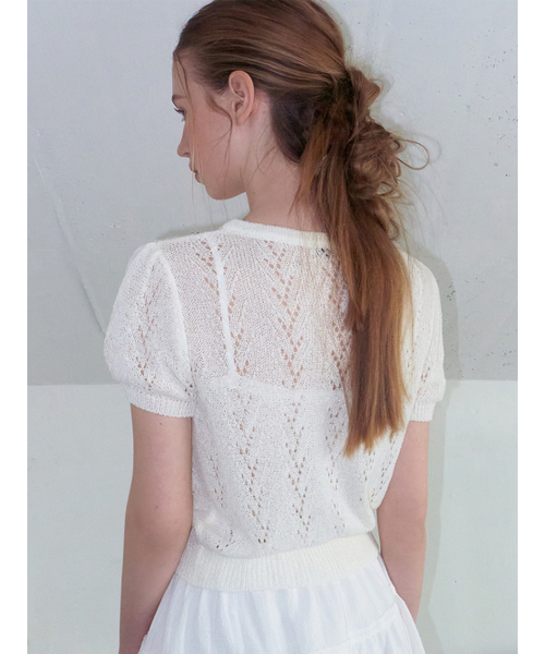 ETMON(エトモン)の「Crochet Puff Cardigan, Ivory(カーディガン/ボレロ・レディース・その他・F)」の4枚目の写真