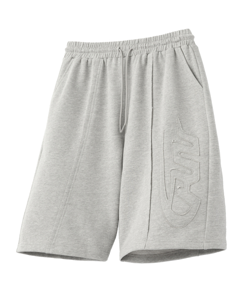 RAIMENT（レイメント）の「ビッグパッチバミューダワイドバンディングスウェットパンツ_メランジグレー（その他パンツ・メンズ・その他・SMALL/LARGE）」の2枚目の写真