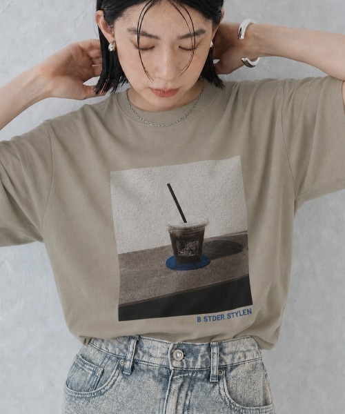 DIAVEL（ディアベル）の「[3color]コーヒーフォトプリントTシャツ（Tシャツ/カットソー・レディース・ベージュ/ホワイト/ブラック・M）」の13枚目の写真