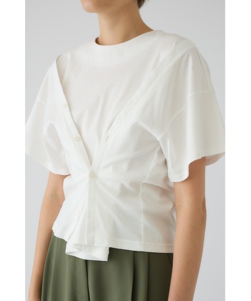 RIM.ARK(リムアーク)の「Refined 2way cut tops リファインド ツーウェイ カット トップス(Tシャツ/カットソー・レディース・ブルー/杢グレー/ホワイト/ブラック・FREE)」の20枚目の写真