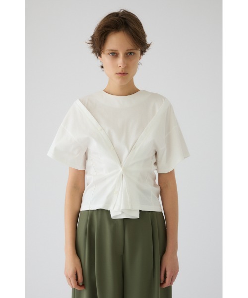 RIM.ARK(リムアーク)の「Refined 2way cut tops リファインド ツーウェイ カット トップス(Tシャツ/カットソー・レディース・ブルー/杢グレー/ホワイト/ブラック・FREE)」の11枚目の写真