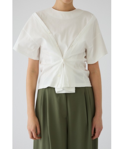 RIM.ARK(リムアーク)の「Refined 2way cut tops リファインド ツーウェイ カット トップス(Tシャツ/カットソー・レディース・ブルー/杢グレー/ホワイト/ブラック・FREE)」の19枚目の写真