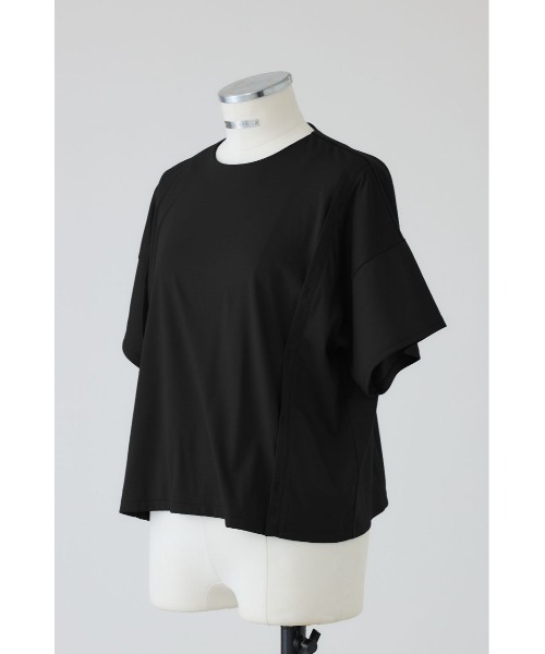 RIM.ARK(リムアーク)の「Refined 2way cut tops リファインド ツーウェイ カット トップス(Tシャツ/カットソー・レディース・ブルー/杢グレー/ホワイト/ブラック・FREE)」の6枚目の写真