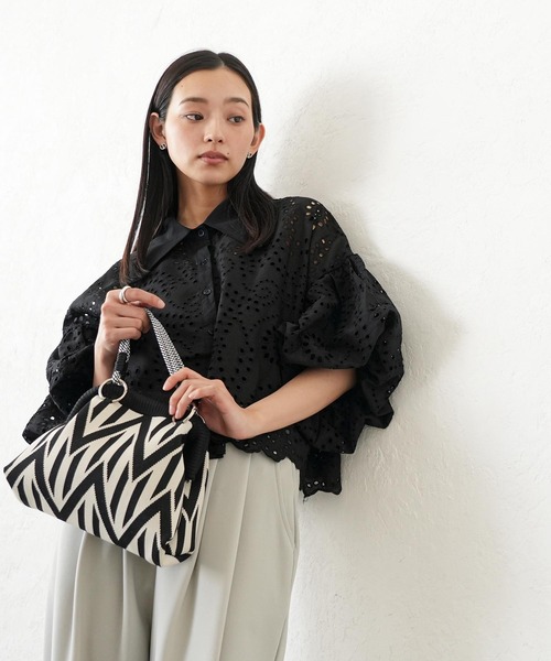 mili an deni(ミリアンデニ)の「カラフルロープニットハンドバッグ(ハンドバッグ・レディース・オフホワイト/ブラウン/パープル・F)」の4枚目の写真