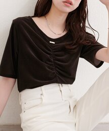 natural couture | シアーベロアギャザーＴ(Tシャツ/カットソー)