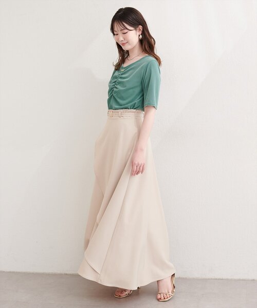 natural couture(ナチュラルクチュール)の「シアーベロアギャザーT(Tシャツ/カットソー・レディース・ブルー/オフホワイト/ブラック/グレイッシュベージュ/ブラウン/ボルドー/ピンク/ネイビー/ミント・FREE)」の18枚目の写真