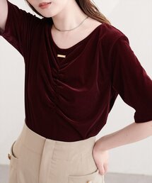 natural couture | シアーベロアギャザーT(Tシャツ/カットソー)