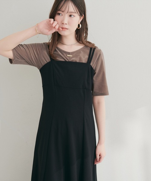 natural couture(ナチュラルクチュール)の「シアーベロアギャザーT(Tシャツ/カットソー・レディース・ブルー/オフホワイト/ブラック/グレイッシュベージュ/ブラウン/ボルドー/ピンク/ネイビー/ミント/ドット・FREE)」の17枚目の写真