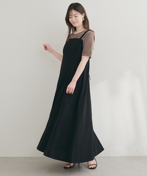 natural couture(ナチュラルクチュール)の「シアーベロアギャザーT(Tシャツ/カットソー・レディース・ブルー/オフホワイト/ブラック/グレイッシュベージュ/ブラウン/ボルドー/ピンク/ネイビー/ミント/ドット・FREE)」の18枚目の写真