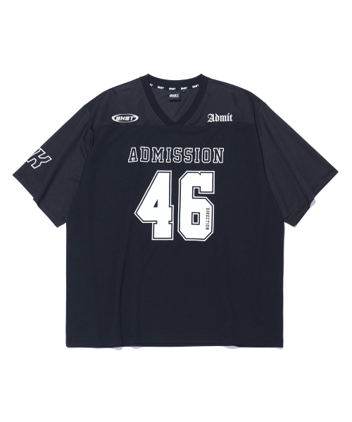 メッシュラグビージャージVネック半袖TシャツMQ2TU259_BLACK（Tシャツ