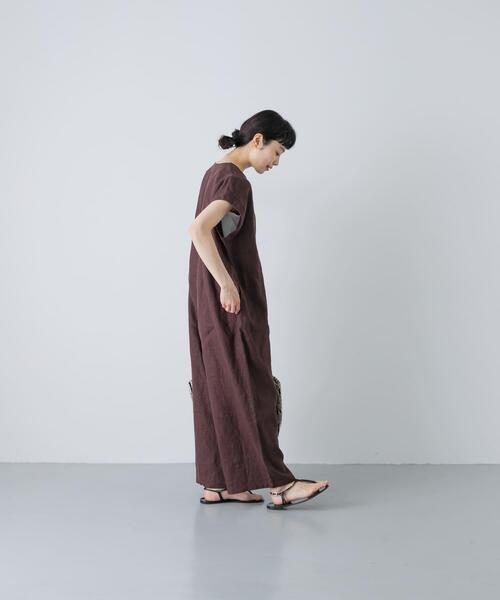 かぐれ（カグレ）の「『2サイズ展開』リネンオールインワン（その他パンツ・レディース・チャコールグレー/ブラック・0/1）」の3枚目の写真