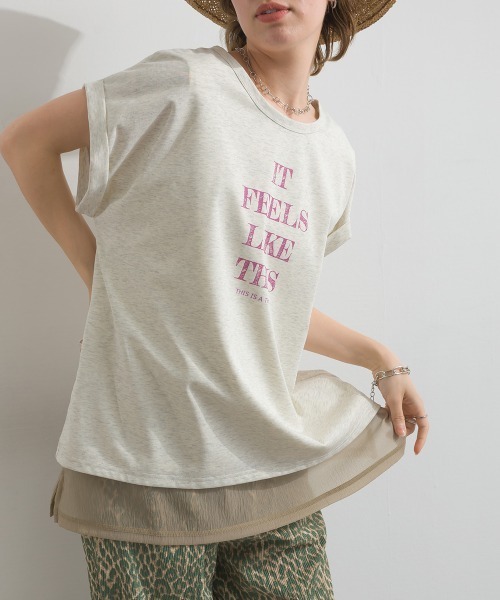 le colis(ルコリ)の「ロゴ プリント 半袖 プルオーバー(Tシャツ/カットソー・レディース・ピンク/チャコールグレー/ホワイト系その他/オフホワイト・FREE)」の2枚目の写真