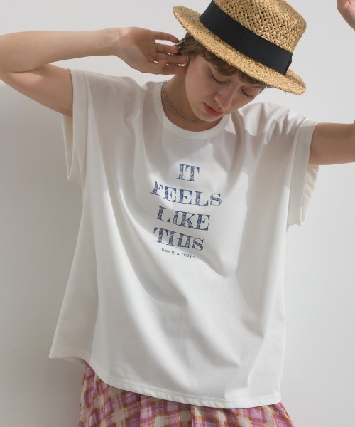 le colis(ルコリ)の「ロゴ プリント 半袖 プルオーバー(Tシャツ/カットソー・レディース・ピンク/チャコールグレー/ホワイト系その他/オフホワイト・FREE)」の1枚目の写真