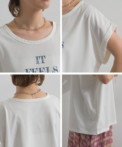 le colis(ルコリ)の「ロゴ プリント 半袖 プルオーバー(Tシャツ/カットソー・レディース・ピンク/チャコールグレー/ホワイト系その他/オフホワイト・FREE)」の8枚目の写真