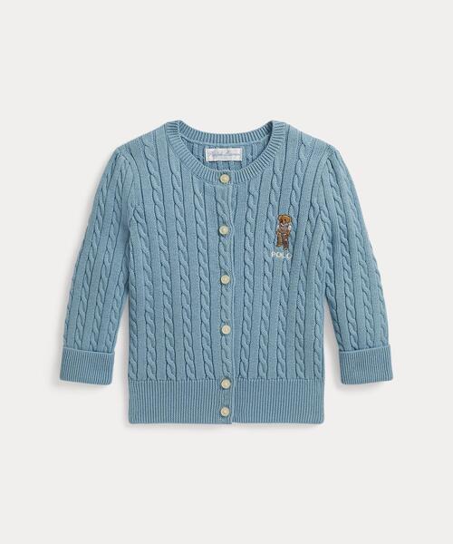 Polo ベア ミニケーブル コットン カーディガン（ベビーパジャマ