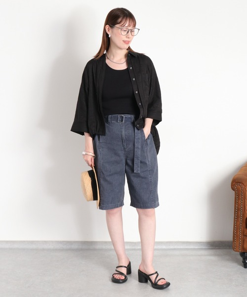 cepo(セポ)の「硫化染めデニムバミューダパンツ(デニムパンツ・レディース・ネイビー/グレー・S/M)」の11枚目の写真