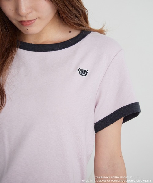 ANGEL BLUE(エンジェルブルー)の「【ANGEL BLUE】別注 エンジェルブルー ワンポイント リンガーTシャツ(Tシャツ/カットソー・レディース・ブラック/ピンク/ホワイト・FREE)」の3枚目の写真