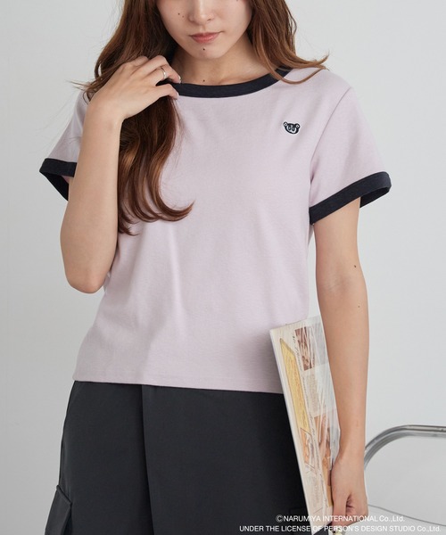 ANGEL BLUE(エンジェルブルー)の「【ANGEL BLUE】別注 エンジェルブルー ワンポイント リンガーTシャツ(Tシャツ/カットソー・レディース・ブラック/ピンク/ホワイト・FREE)」の7枚目の写真