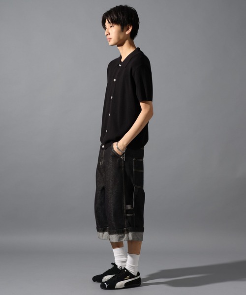 LAND MUSEUM（ランドミュージアム）の「LAND MUSEUM／ワイドペインターショートパンツ（デニムパンツ・メンズ・ネイビー・LARGE/MEDIUM）」の9枚目の写真
