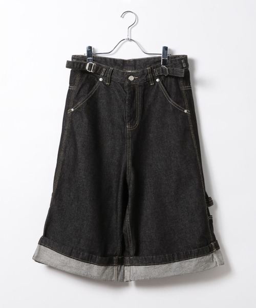 LAND MUSEUM（ランドミュージアム）の「LAND MUSEUM／ワイドペインターショートパンツ（デニムパンツ・メンズ・ネイビー・LARGE/MEDIUM）」の14枚目の写真