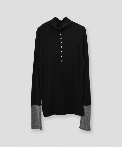 WHYTO.(ホワイト)の「「WHYTO. / ホワイト」front button turtleneck(Tシャツ/カットソー・レディース・ライム/レッド/オフホワイト/ブラック・36/38)」の3枚目の写真