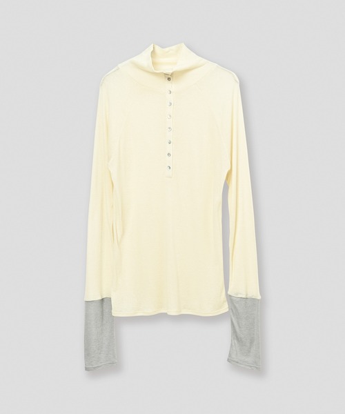 WHYTO.(ホワイト)の「「WHYTO. / ホワイト」front button turtleneck(Tシャツ/カットソー・レディース・ライム/レッド/オフホワイト/ブラック・36/38)」の13枚目の写真
