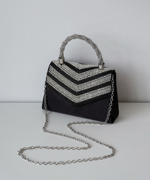 Leja(レジャ)の「【LEJA】ジオメトリックフラップビジュー2WAYバッグ結婚式 パーティー 成人式 二次会 同窓会 お呼ばれ オケージョン 20代 30代(ハンドバッグ・レディース・ブラック・FREE)」の7枚目の写真
