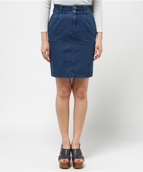 earth music&ecology（アースミュージックアンドエコロジー）の「【2016Spring】デニムタイトスカート（デニムスカート・レディース・インディゴブルー/ライトインディゴブルー・SMALL/MEDIUM）」の4枚目の写真