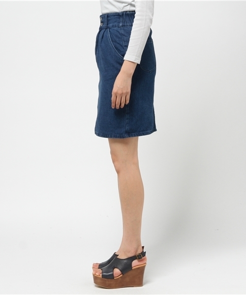earth music&ecology（アースミュージックアンドエコロジー）の「【2016Spring】デニムタイトスカート（デニムスカート・レディース・インディゴブルー/ライトインディゴブルー・SMALL/MEDIUM）」の5枚目の写真