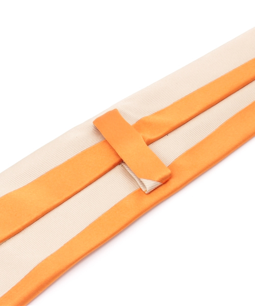 giraffe(ジラフ)の「サイドラインタイ BEIGE×ORANGE(ネクタイ・メンズ・ベージュ・FREE)」の2枚目の写真