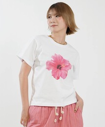 HULALANI/フララニ レディース 半袖 Tシャツ ハイビスカス ラインストーン 263HU2ST930