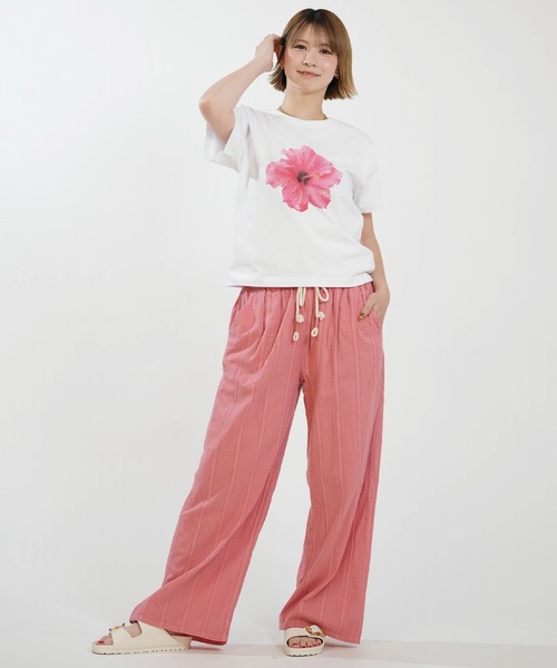 Hula Lani（フララニ）の「HULALANI/フララニ レディース 半袖 Tシャツ ハイビスカス ラインストーン 263HU2ST930（Tシャツ/カットソー・レディース・ホワイト・FREE）」の6枚目の写真