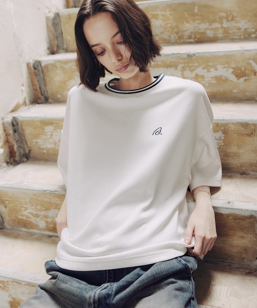 ROCHEM(ローシェン)の「鹿の子ポンチクルーネックTシャツ【接触冷感】(Tシャツ/カットソー・メンズ・チャコールグレー/ホワイト/ワインレッド/ブラック・L/XS/S/M)」の2枚目の写真