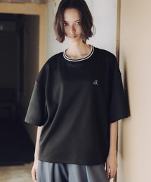 鹿の子ポンチクルーネックTシャツ【接触冷感】