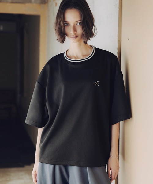 鹿の子ポンチクルーネックTシャツ【接触冷感】（Tシャツ/カットソー