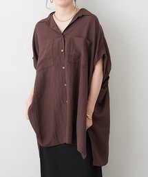 【体型カバーと上品さ】後ろギャザードルマンブラウス
