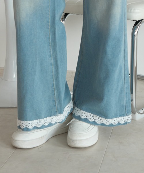 Birthday room(バースデイルーム)の「レースデニム/Lace denim(デニムパンツ・レディース・ブルー・FREE)」の3枚目の写真
