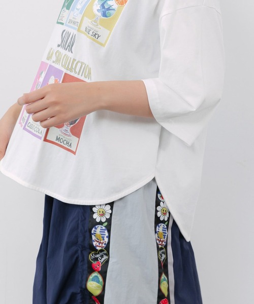 ScoLar(スカラー)の「ScoLar(スカラー) スカラークリームソーダコレクション柄Tシャツ(Tシャツ/カットソー・レディース・オフホワイト/ブラック・MEDIUM)」の9枚目の写真