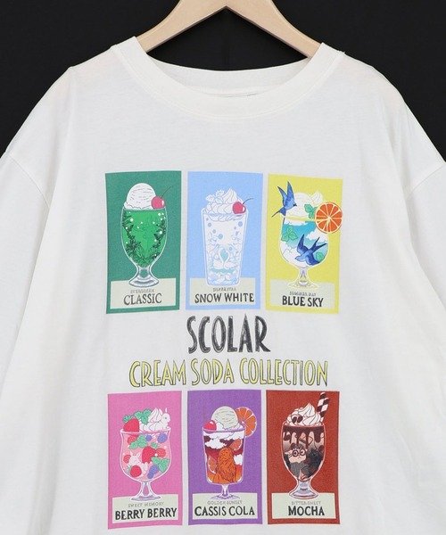 ScoLar(スカラー)の「ScoLar(スカラー) スカラークリームソーダコレクション柄Tシャツ(Tシャツ/カットソー・レディース・オフホワイト/ブラック・MEDIUM)」の14枚目の写真