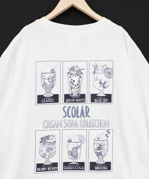 ScoLar(スカラー)の「ScoLar(スカラー) スカラークリームソーダコレクション柄Tシャツ(Tシャツ/カットソー・レディース・オフホワイト/ブラック・MEDIUM)」の17枚目の写真