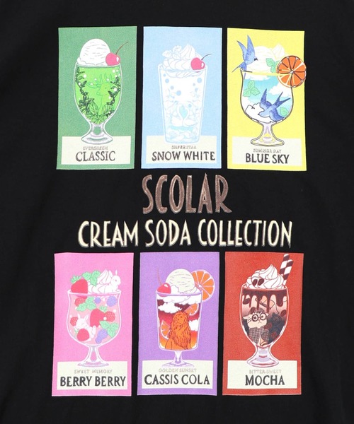 ScoLar(スカラー)の「ScoLar(スカラー) スカラークリームソーダコレクション柄Tシャツ(Tシャツ/カットソー・レディース・オフホワイト/ブラック・MEDIUM)」の20枚目の写真