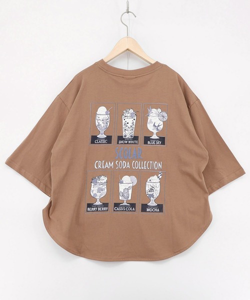 ScoLar(スカラー)の「ScoLar(スカラー) スカラークリームソーダコレクション柄Tシャツ(Tシャツ/カットソー・レディース・オフホワイト/ブラック・MEDIUM)」の22枚目の写真