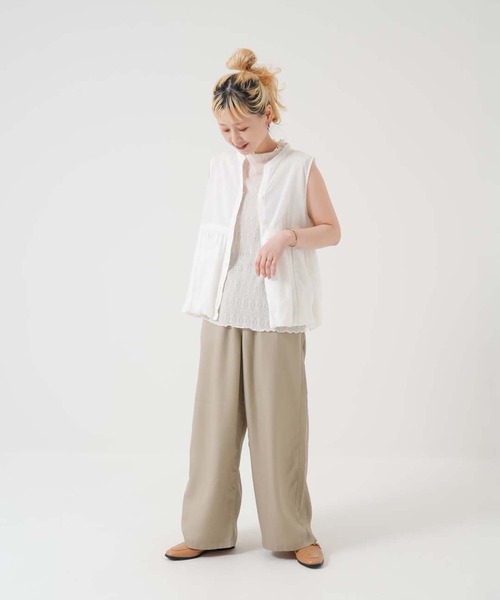 HEART MARKET(ハートマーケット)の「ストレッチレースボトルネックノースリーブ(Tシャツ/カットソー・レディース・ホワイト/ナチュラル/ブラック・FREE)」の7枚目の写真